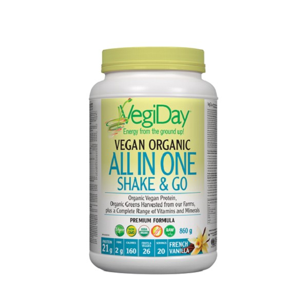 VegiDay Vegan Organic All in One Shake, French Vanilla 860g