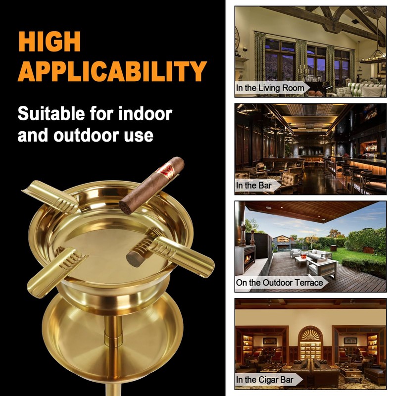 Tall Outdoor Floor Standing Cigar Ashtray,Stable Stainless Steel Standing Ashtray