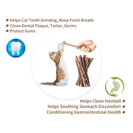 Deegufa [ 15pcs Silvervine Sticks for Cats, Matatabi Cat Chew Sticks, Catnip Toys, Wooden Dental Sticks for Indoor Cats, Kitty, Kitten Teething Interactive Wand Toys