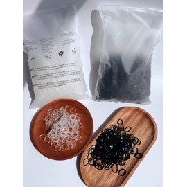 Lemeilleur 4000pcs Hair Elastics Rubber Bands, Clear Black Elastic Hair Ties Toddlers Girls Baby Hair Elastics Mini Small Braids Rubber Bands (Black & Clear)