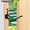 TIBEGOLD Self Locking Gate Latch with Spring Cable Pull, Black