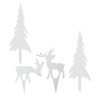 Garden Stake Set 2 Elk - 2 Christmas Trees White