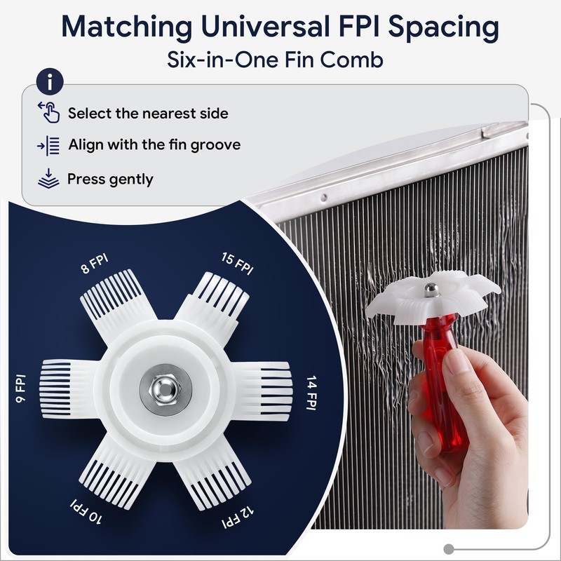 3 Piece AC Fin Comb & Straightener Kit with Coil
