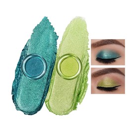 Oulac Cream Eyeshadow Green Set also for Highlighter Large Capacity Highly Pigmented Eye Shadow Waterproof &Long Lasting with Moisturizing Formula, Shimmer Glitter Eye Makeup. 6g.14+15