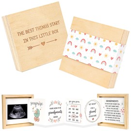 Pregnancy Announcement for Grandparents Again- You're Going to Be Grandparents Again Baby Announcement Gifts- Pregnancy Reveal to Parents- Baby Sonogram Picture Keepsake Wooden Box