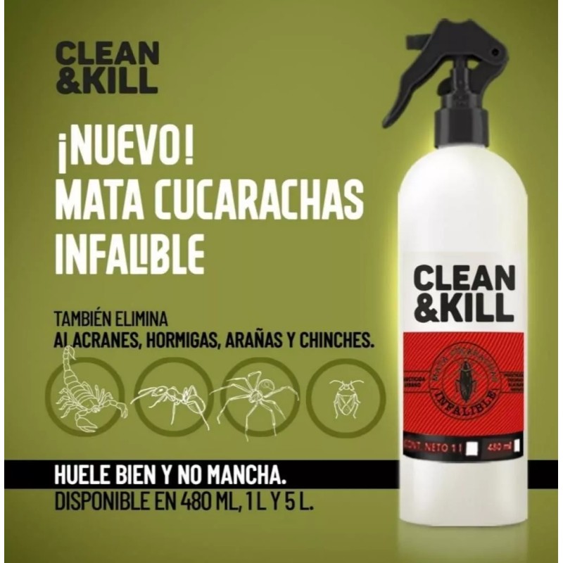 Clean&Kill Mata Cucarachas Infalible Clean & Kill 1 Litro (1