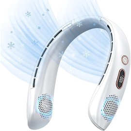 VEKK Neck Fan, Portable Bladeless Fan, 6000mAh Battery USB Rechargeable, LED Display, 360° Cooling Wearable Personal Fan, 3 Speeds, Quiet, Hands Free Neck Fans for Travel, Outdoor, Camping