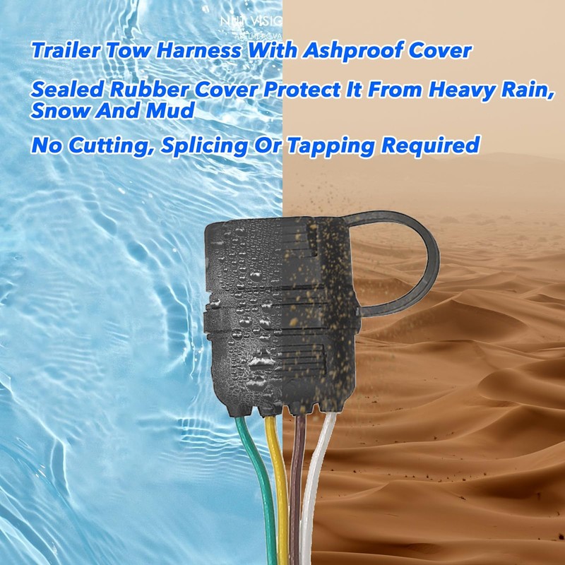 4 Pin Flat Trailer Connector 1 Ft 4-Way Flat Trailer