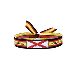 BDM Burgundy Cross Fabric Bracelet, Burgundy Flag and Spanish Tercios, Flag of Spain. Unisex Historical Pride Accessory.