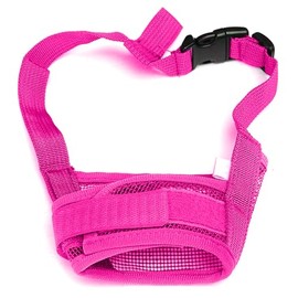 Soft Dog Muzzle for Large Medium Small Sized Dogs, Full-Covered Anti-bite Air Mesh with Adjustable Straps, Breathable Drinkable Prevent Biting Barking Chewing Licking (Pink) (XL)