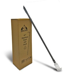 47" Stainless Steel Ash Hook with 3-Piece Aluminum Handle, Ash Rake, Charcoal Rake, Charcoal Rake for Grill, Fire Rake Tool for Home Chefs, Pizza Oven and Fireplace