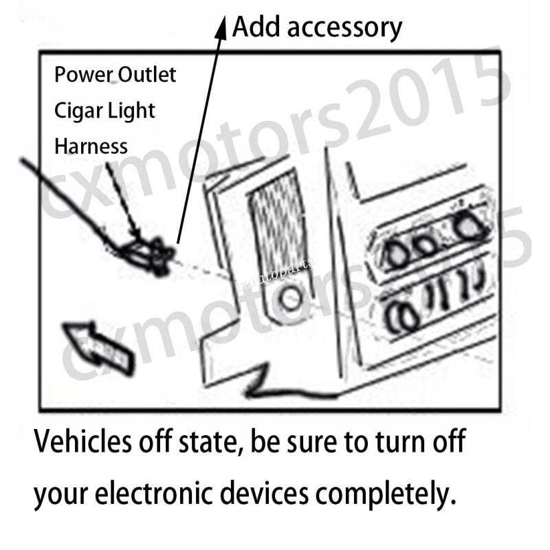 RED WOLF 12 Volts Power Adapter Wiring Harness Switch Connector