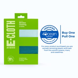 E-Cloth Microfiber Cleaning Cloth Glass Kit - Microfiber Towel Window Cleaning Kit - Microfiber Towels for Cars, Windows, Mirrors, & More - Winter Green