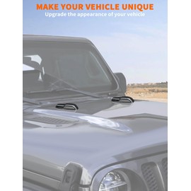 Savadicar 2-Pieces Carbon Fiber Hood Hook Trim Cover for Jeep Wrangler JL JLU 4xe & Gladiator JT 2018-Present – Exterior Decorative Upgrade Accessories