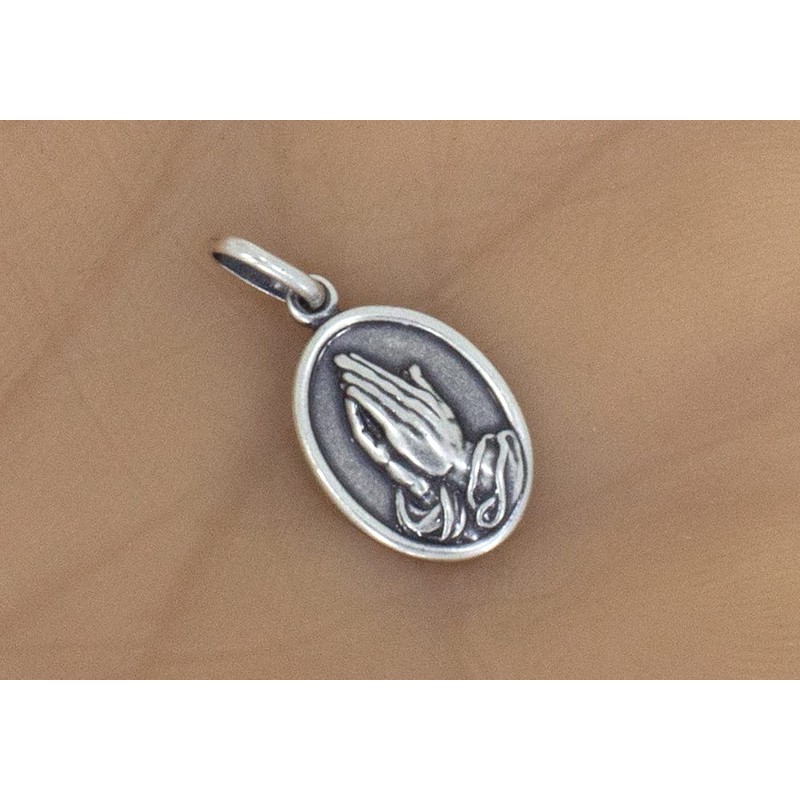 AFP Praying Hands Pendant 925 Sterling Silver AS-742, Sterling Silver,