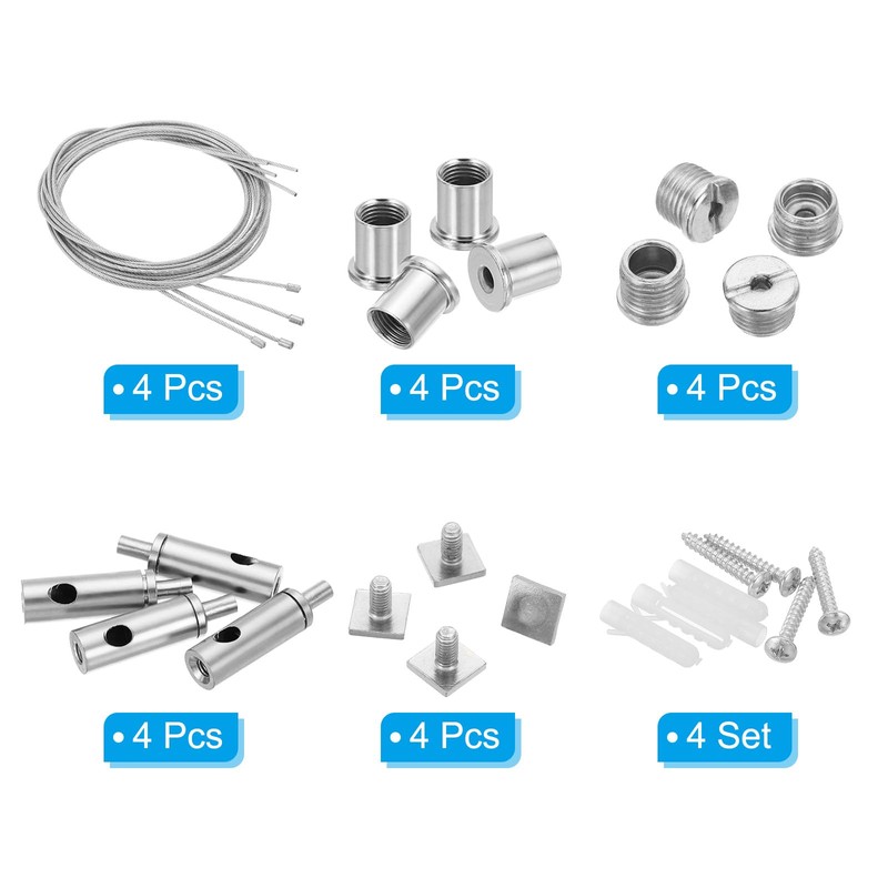 PATIKIL Ceiling Hanging Wire Cable Kit, 1m/3.3ft 4 Set Adjustable