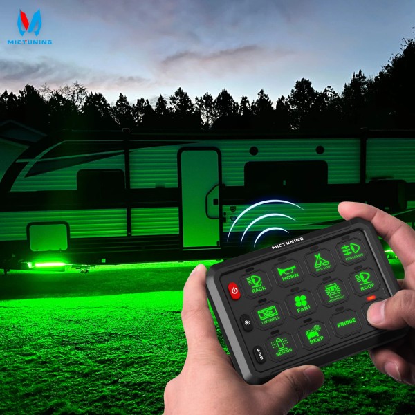 MICTUNING RGB 12 Gang Wireless Switch Panel For LED Work