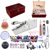 Handheld Sewing Machine, with Elegant Wooden Sewing Box and 153-Piece