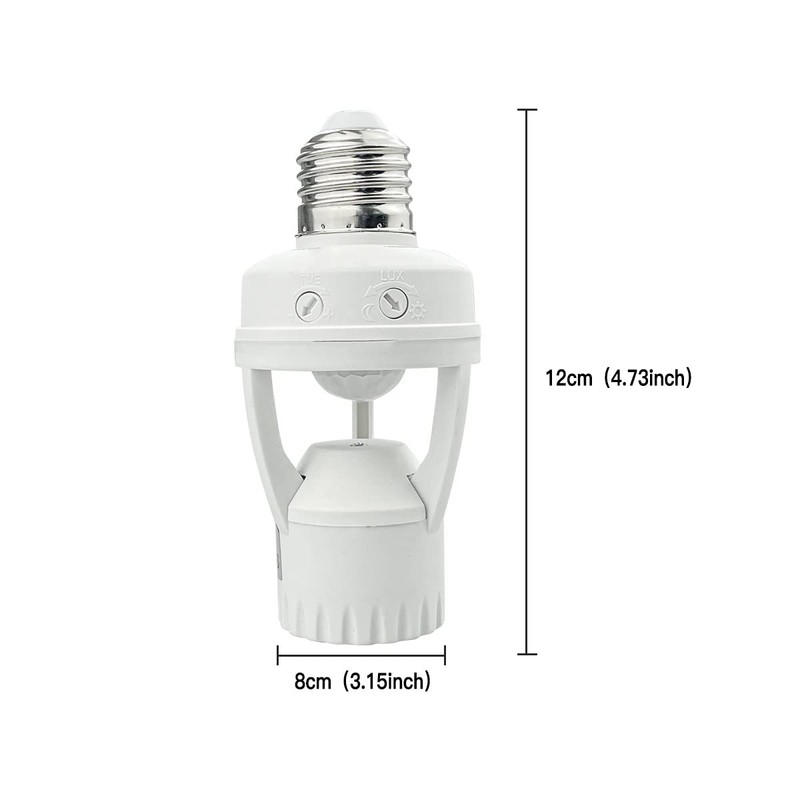 LED E27 Motion Sensor Socket AC10-240V 60W Max 1 Piece