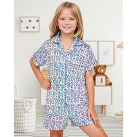 HINFEL Y2k Summer Short Set Women 2 Piece Button Down Monkey Vacation Beach Outfit Cute Preppy Colthes Birthday Day Christmas Gifts(Rainbow)