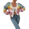 SweatyRocks Women's Color Block V Neck Button Front Knit Cardigan