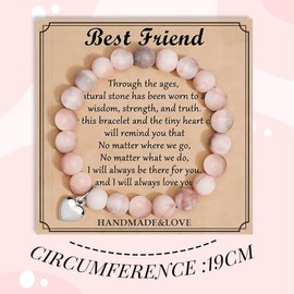 JEYORZY Naturstein Armband Mit Grußkarte, Frau Idee Original Geschenk Teenager Mädchen Geschenke Weihnachten Frau Geburtstagsgeschenk Armband Geschenk für Tochter Mutter Schwester Freundin