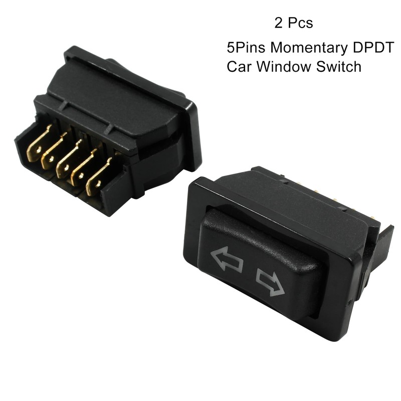 Unlorspy 2Pcs 5 Pin Car Power Window Switch 12V 20A