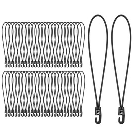 TaoTazon Bungee Cord with Hooks, Pack of 50, Expander with Hooks, 25 cm, Multifunctional Heavy Duty Tarpaulin Tensioners, Rubber Tensioners with Hooks for Banners, Posters, Tents