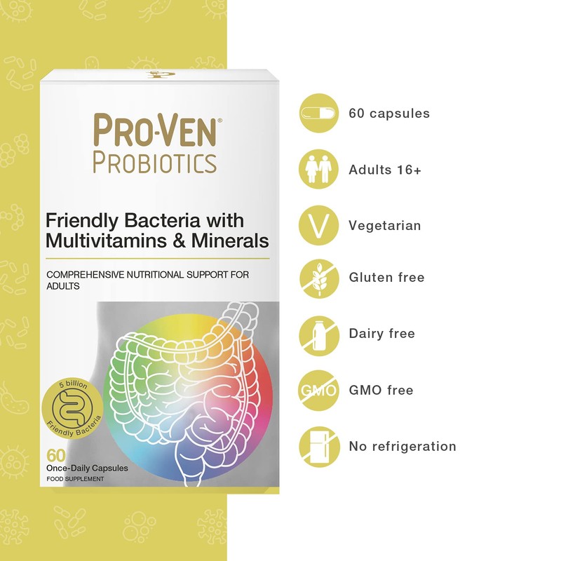 Pro-Ven Probiotics Once Daily 5 Billion CFU Adult Friendly Gut