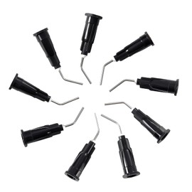 JMU 300Pcs Bent Dispensing Tips 20g, Blunt Tip Dispensing Needle, Dental Pre Bent Flow Dispensing Etch Tips, Disposable Oral Irrigation Needle Tips, Black