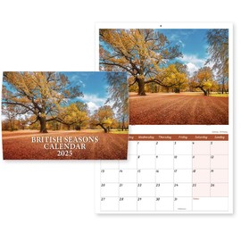 British Seasons Wall Calendar 2025 UK Family Calendar 2025 12 Months A4 2025 Calendar Month to View Papa Prints