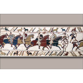 24"x36" Gallery Poster, Bayeux Tapestry Battle of Hastings Norman knights and archers