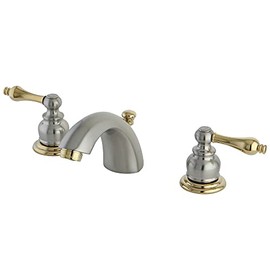 Kingston Brass KB949AL Victorian Mini-Widespread Lavatory Faucet, Brushed Nickel with Polished Brass Trim, 4.5 x 3.5 x 2.06