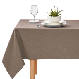 YEAHSEA Rectangle PVC Table Cloth 200x140cm,Waterproof Table Cover Protector Wipe Clean Table Cover for Kitchen Party Outdoor Indoor,Coffee