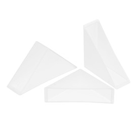 QUARKZMAN Corner Protection Edge Protection 12 x 50 mm Triangle Shape Glass Corner Protectors Cushion Pack of 20 Plastic Corner Protectors for Corner Protection of Glass, Mirrors, Tiles, White