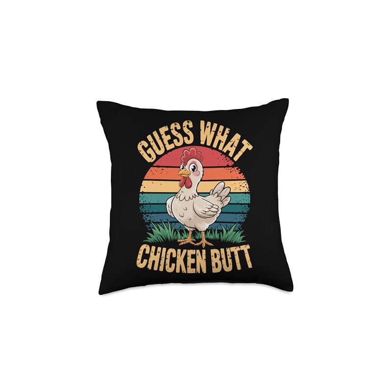 Funny Guess What? Chicken Butt Hilarious Joke Laughing Fowl Throw