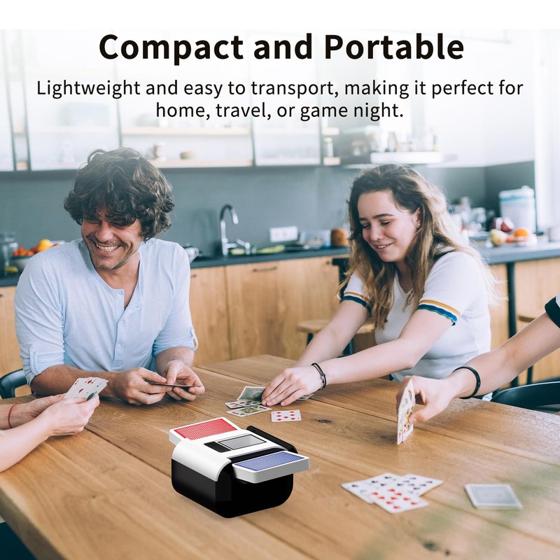 BIFTU Automatic Card Shuffler with Dual Modes, Rechargeable 1-2 Deck