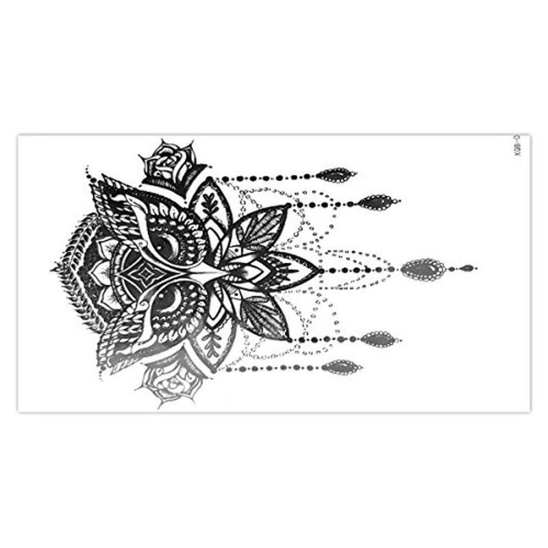 EROSPA® Temporary Tattoo Sheet Owl Mask Necklace 21 x 11