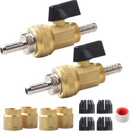 Tsinghwang 2 Set Garden Expandable Hose End Adapter with Shut Off Valve,Brass Garden Retractable Hose Connector,Repair Kit Fittings