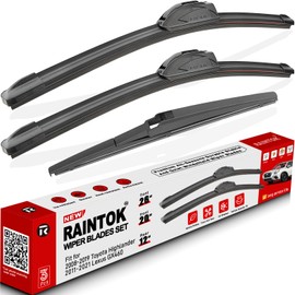 RAINTOK Windshield Wiper Blades Replacement for Toyota Highlander 2008-2019 Original Factory Quality Front Rear Wipers Blade Set for My Car - 26" 20" 12" (Pack of 3)