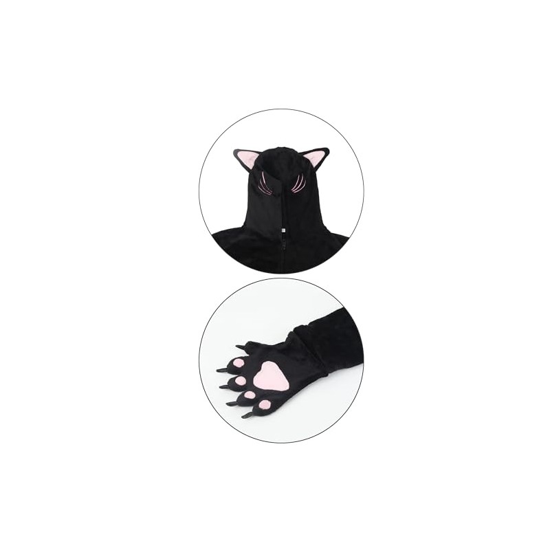 Cuteshower - Disfraz de gato negro para niñas, disfraz de