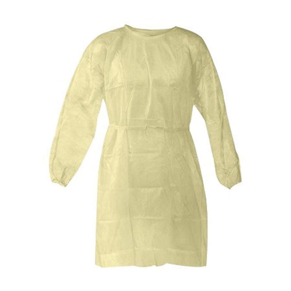 Extra Large Disposable Isolation Gowns, 50 per Case (Yellow)