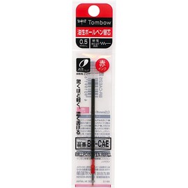 Tombow BR-CAE25 Oil-based Ballpoint Pen Refill, 0.02 inch (0.5 mm), Red (4 Pieces)