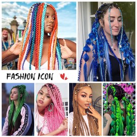 Braiding Hair Pre Stretched - 6 Packs Prestretched Braiding Hair 30 Inch Ombre Braiding Hair Itch Free Yaki Synthetic Hair Extension for Braids (30 Inch(6Packs), 1B/Pink)