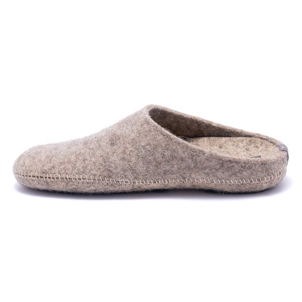 Made For You Women’s Natural Wool Slippers with Arch Support Insole, Hypoallergenic, Lightweight with Non-Slip Rubber Sole (8, grey)