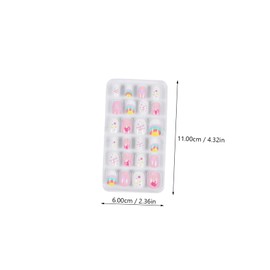Beavorty Boxes children's false nails pegs toddler short fingernails kids nail wrap rainbow short false nails coffin press on nail fale nails valentine fake nails girl artificial Nail piece