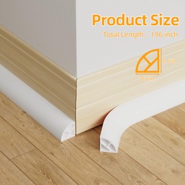Flexible Quarter Round Molding,196 Inch Peel and Stick Silicone Quarter Round Trim Molding for Wall Edge Floor Corner,Bendable Self-Adhesive Shoe Molding for Countertop Cabinet and Stairs,White