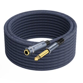 GOSYSONG 1/4 TS Male to Female Extension Cable 10ft, Guitar Extension Cable for Keyboard,Amplifier,Mixer,CD Player