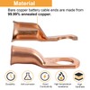 25pcs 2 AWG 3/8" Stud Copper Ring Terminals Battery Cable
