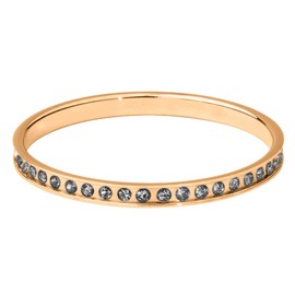 Quiges Rose Gold Stainless Steel Cubic Zirconia Stacking Ring Combination Ring Set with 3 Filling Rings and 1 Base Ring Set, Crystal, Cubic Zirconia